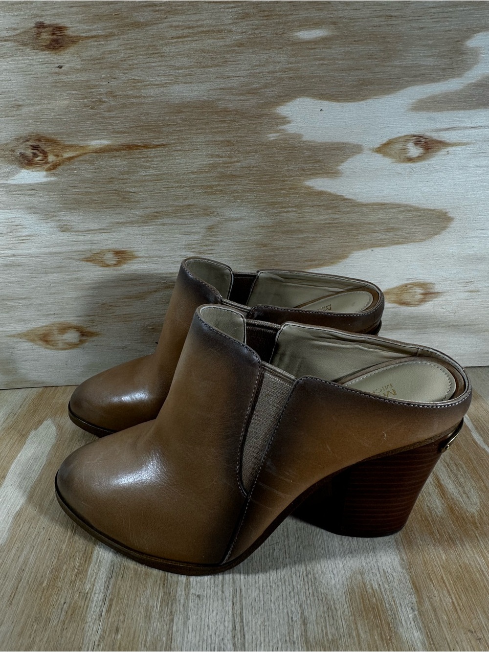 Michael Kors Brown Leather Mule Heels Women’s Size 6